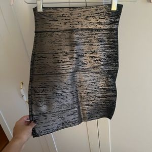 Metallic bandage mini skirt